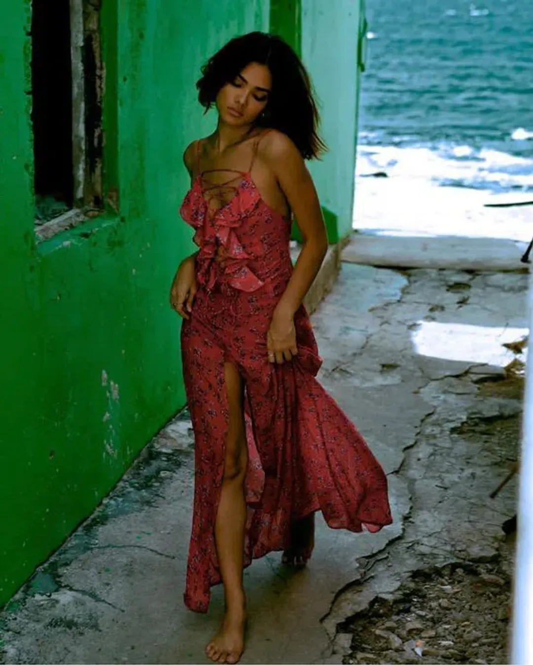 Rat & Boa Palermo Floral Maxi Dress Red Size L / Au 10-12  for rent on The Volte - main image