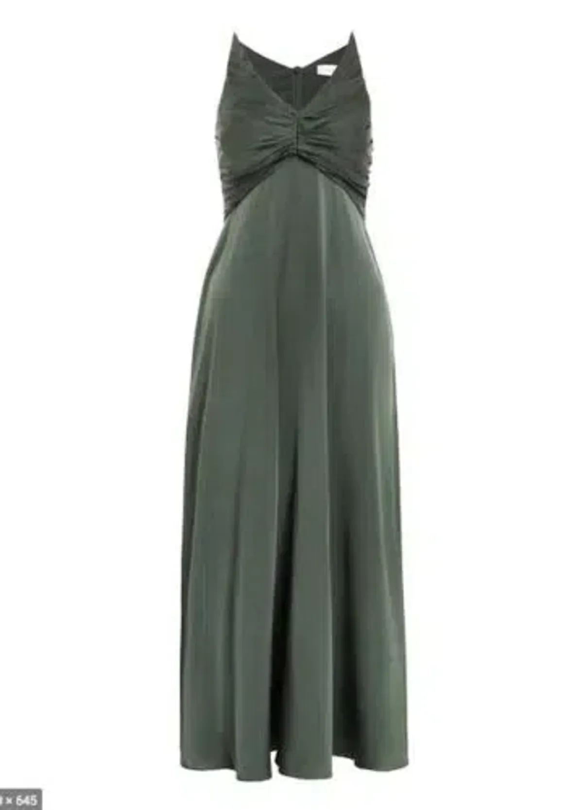 Zimmermann Silk Ruched Picnic Dress in Bottle Green Size 1 / Au 10 - Image 2