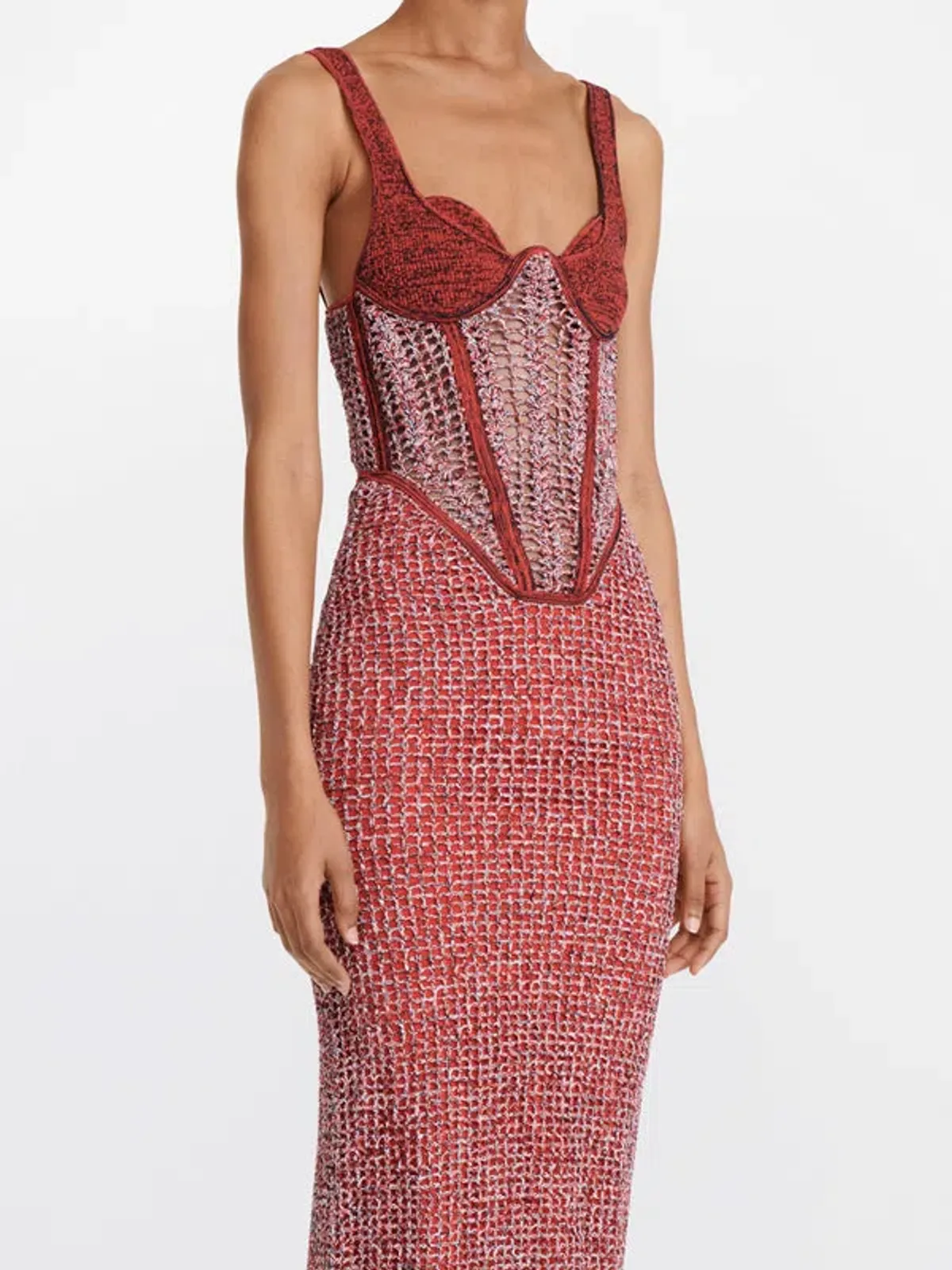 Dion Lee Marled Double Cup Corset Dress in Red Size S / Au 8 - Image 2