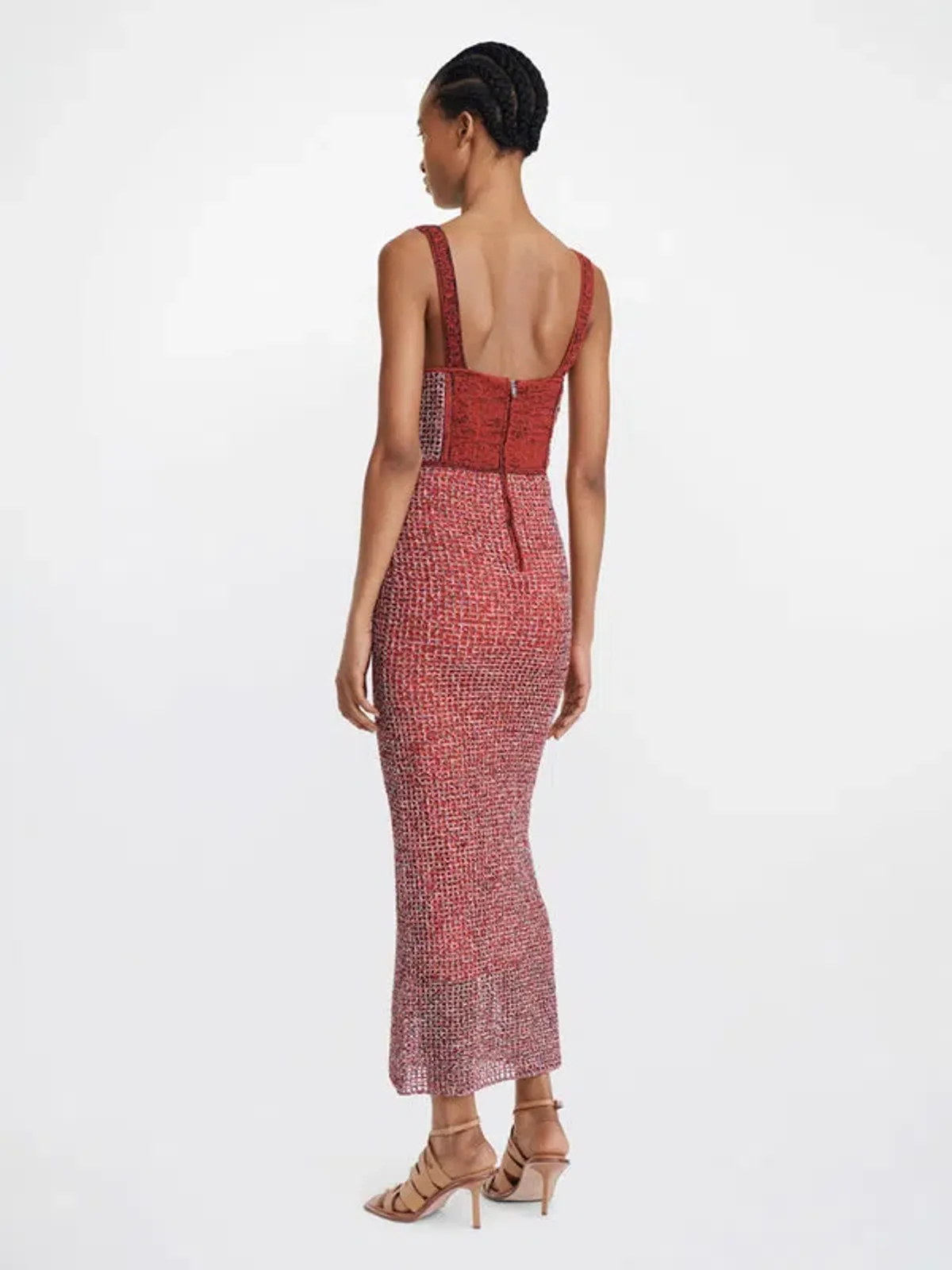 Dion Lee Marled Double Cup Corset Dress in Red Size S / Au 8 - Image 3
