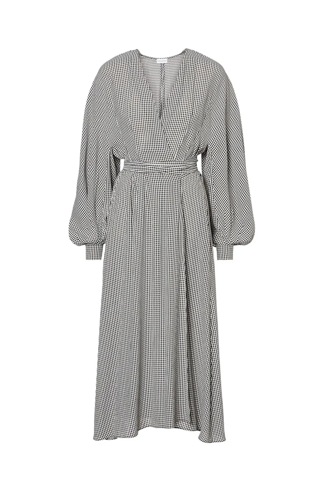 Scanlan Theodore Gingham Front Wrap Dress in Black/White Size S / Au 8 for rent on The Volte - main image