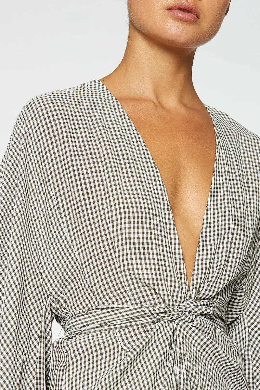 Scanlan Theodore Gingham Front Wrap Dress in Black/White Size S / Au 8 for rent on The Volte - main image