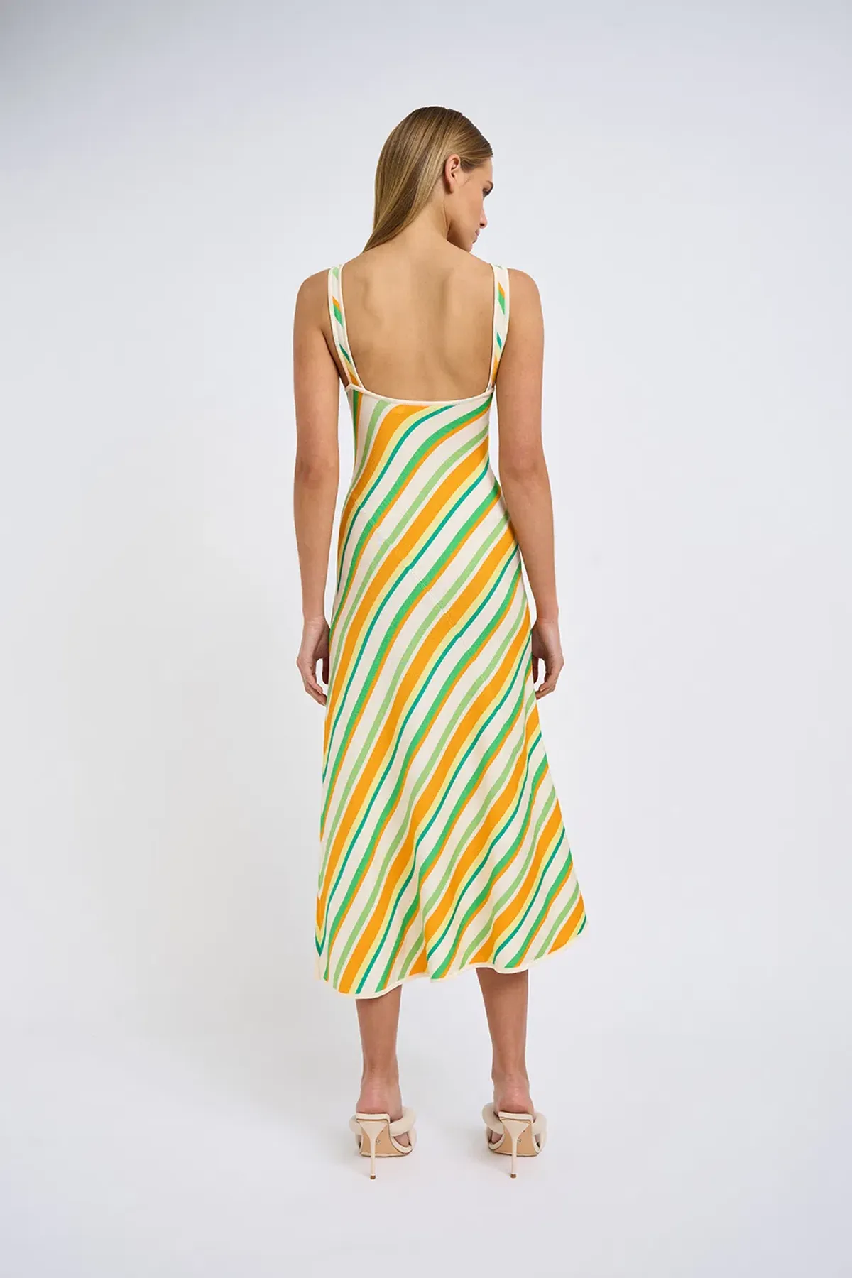 By Johnny Verona Stripe Knit Dress Yellow Stripe Size 6  - Image 6
