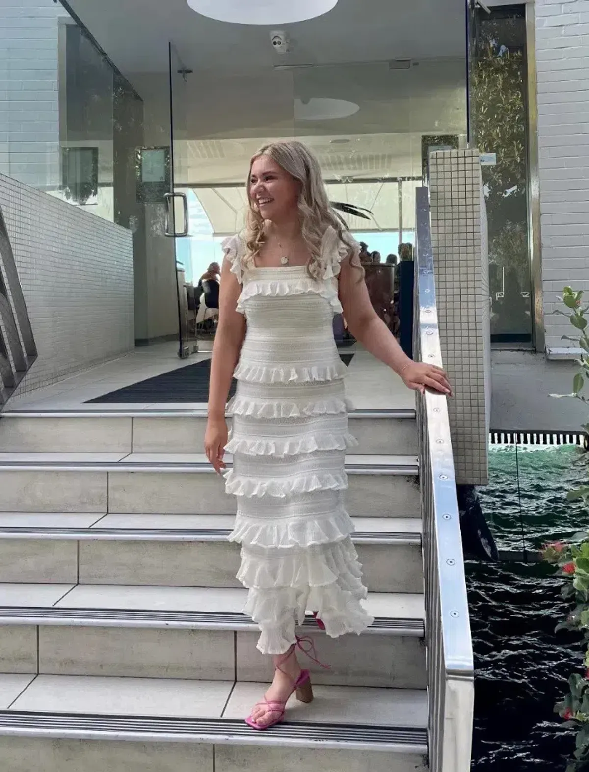 Zimmermann Kaleidoscope Rufle Dress in WhiteSize 2 / Au 12 - Image 1