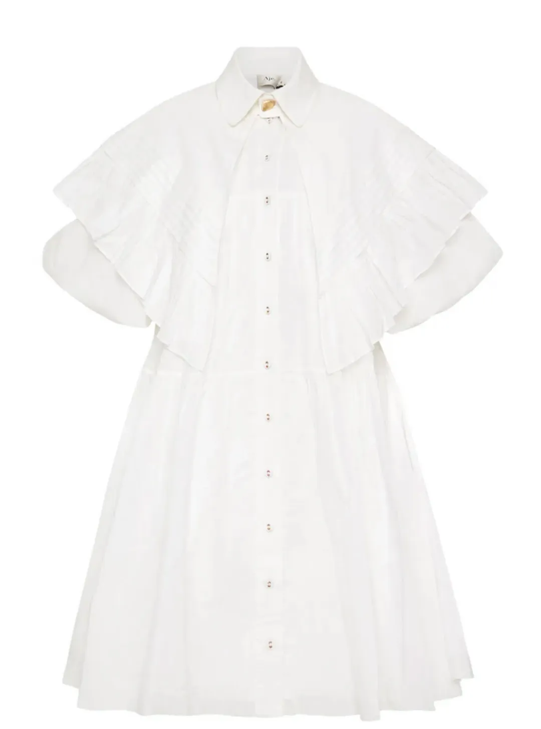 AJE Pablo Bib Smock Mini Dress Ivory Size 10 for rent on The Volte - main image