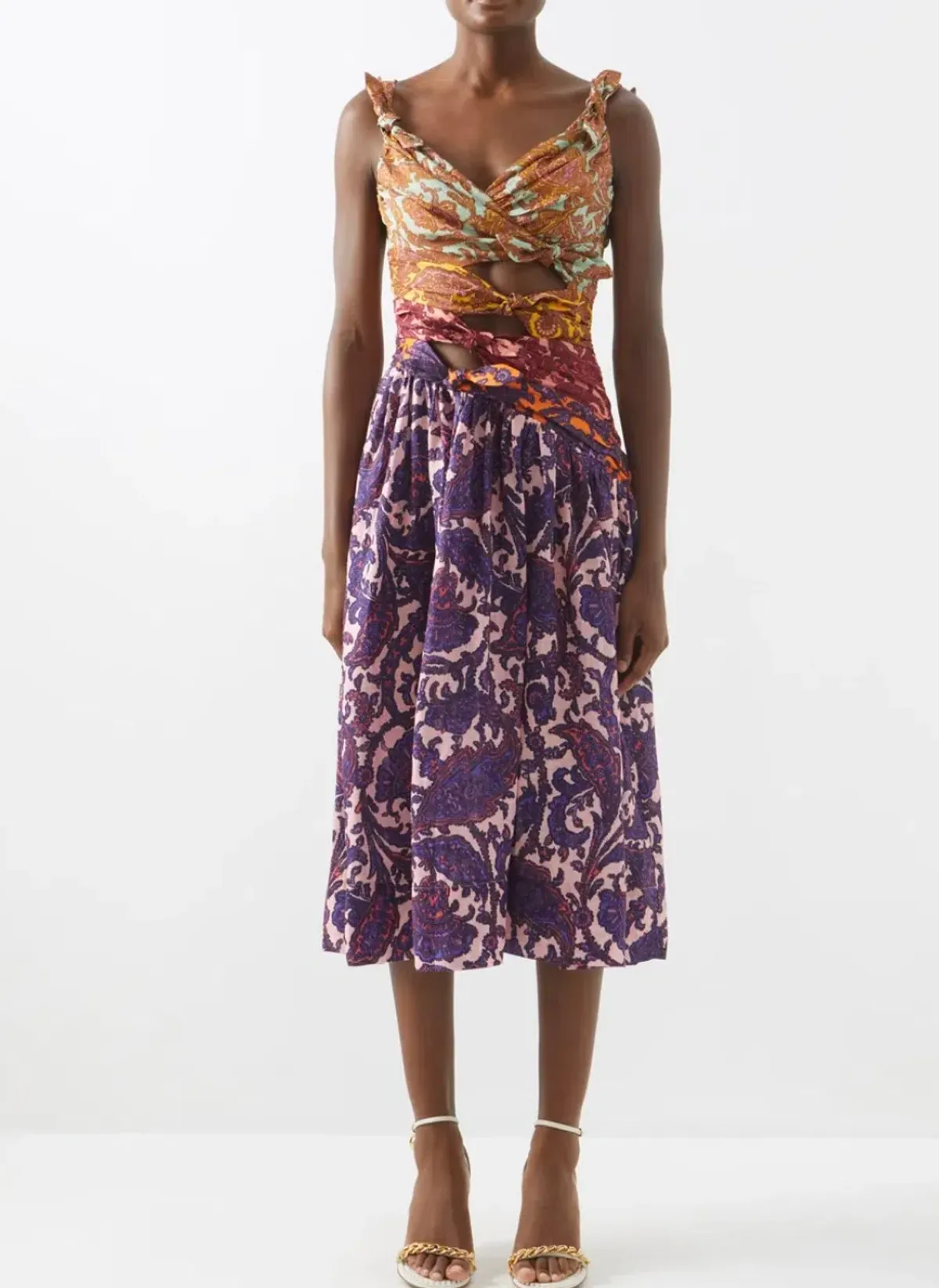Zimmermann Tiggy Bow Midi Dress Spliced Paisley Size 3/Au 14 - Image 1