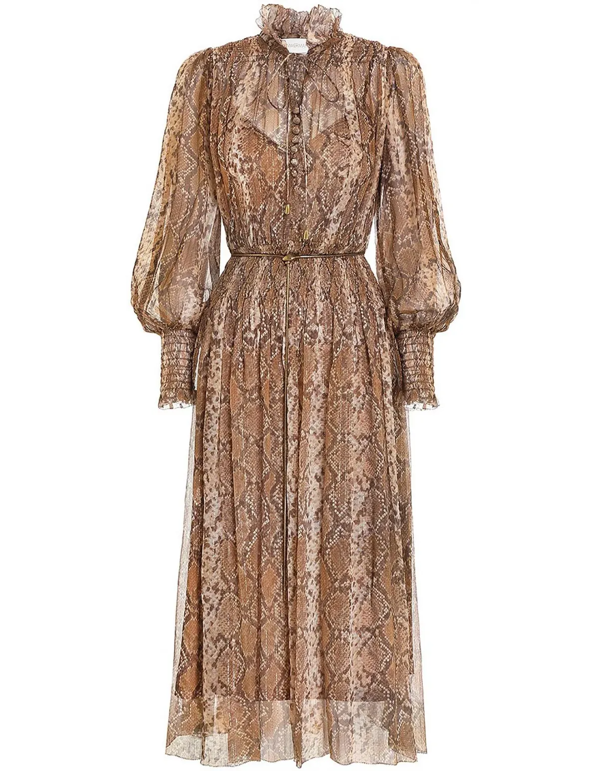 Zimmermann Botanica Python Silk Midi Dress Size 2/AU 12 - Image 3