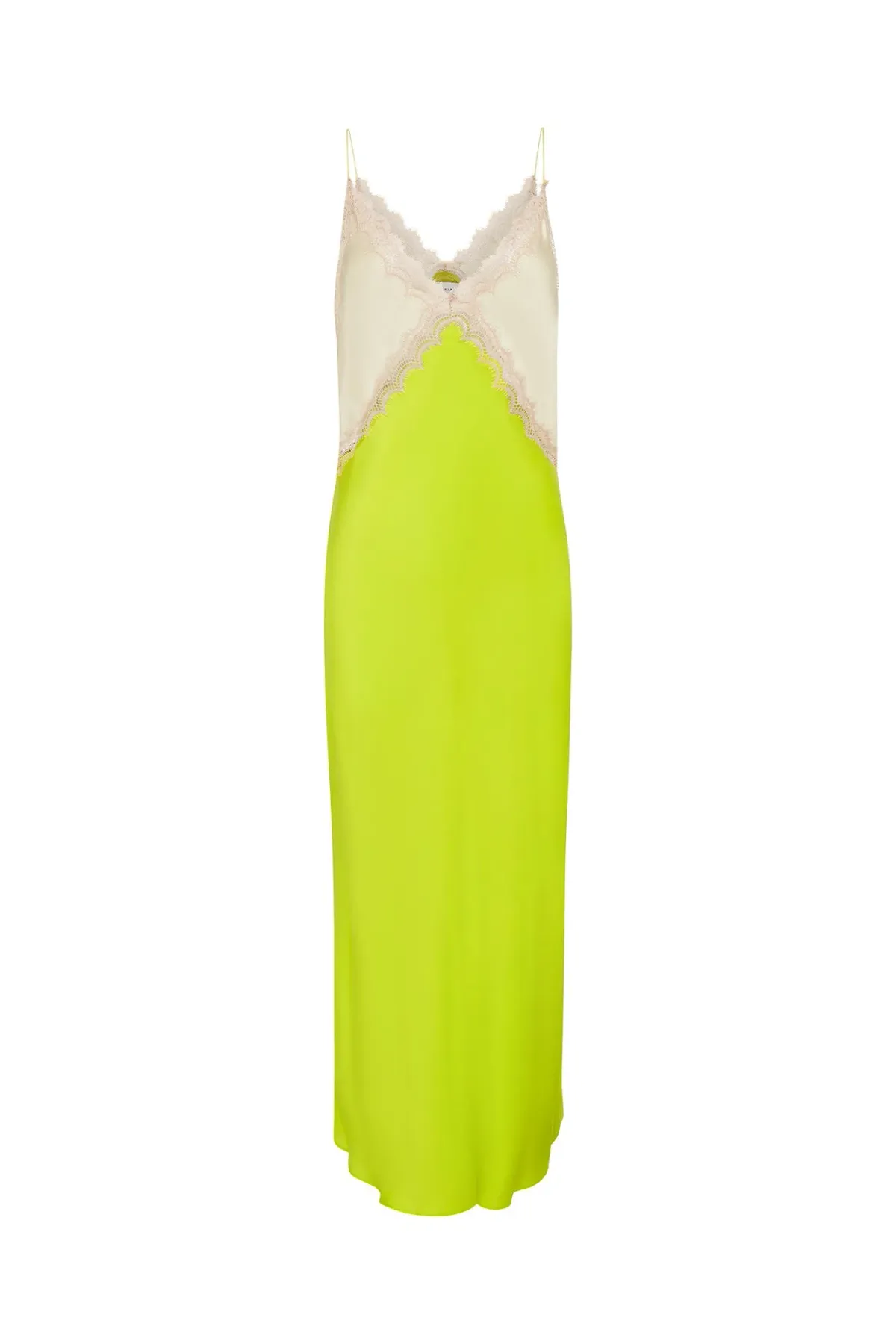 Ginia Sadie Dess Midi Pastel Yellow/Lime Green Size M/AU 10 - Image 4