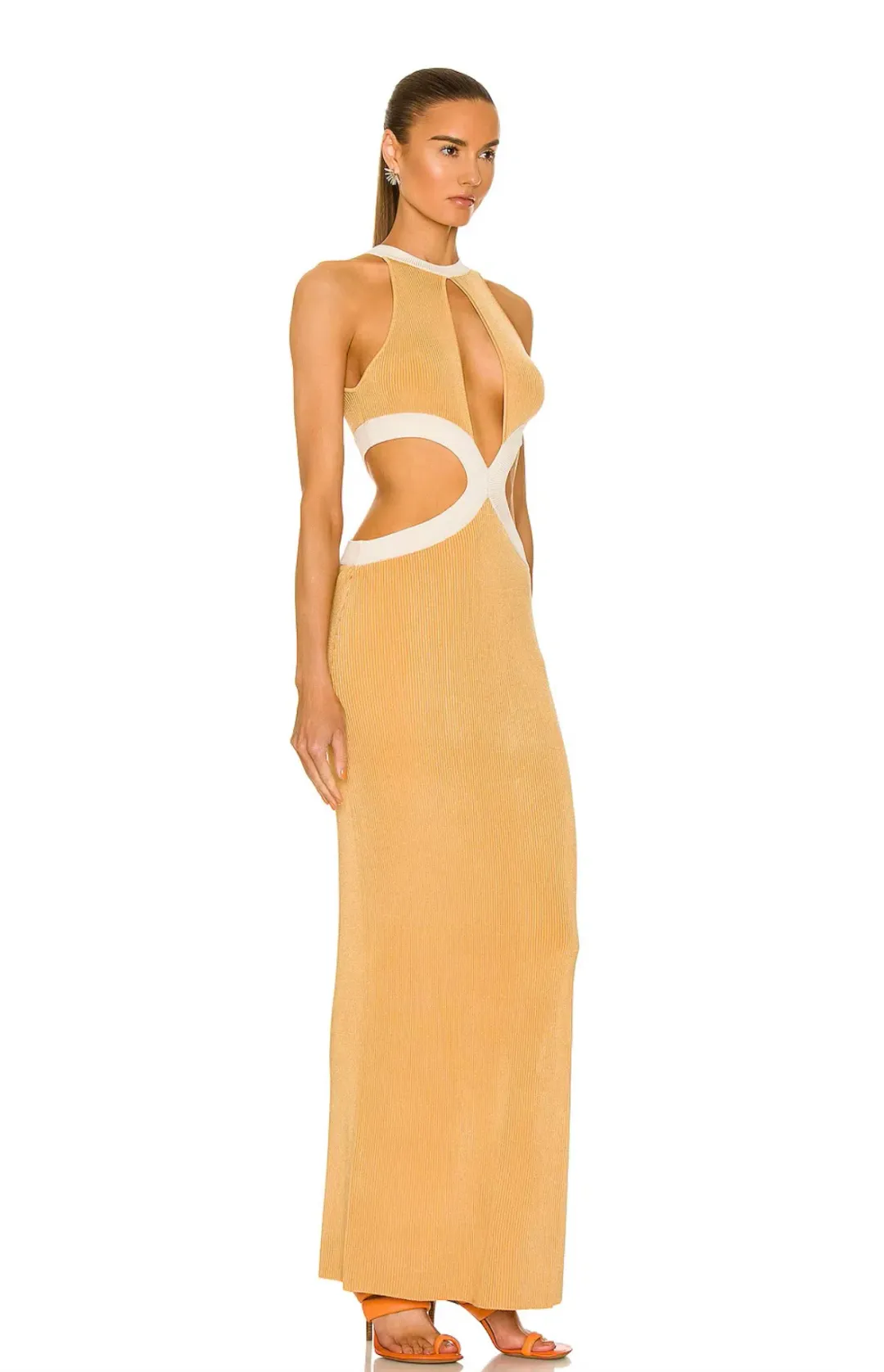 Auteur Studio Bridgit Maxi Dress Cream & Camel Size S/AU 8  for rent on The Volte - main image