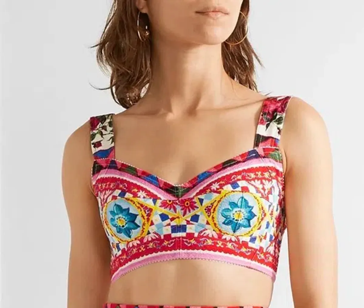 Dolce & Gabbana Mambo/Caretto Print Bra Top and A-Line Skirt Multi-colored Size 38 / AU 8 - Image 2
