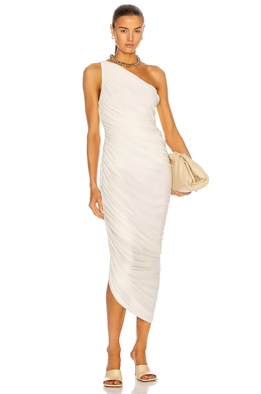 Norma Kamali Diana Gown White Size 10 for rent on The Volte - main image