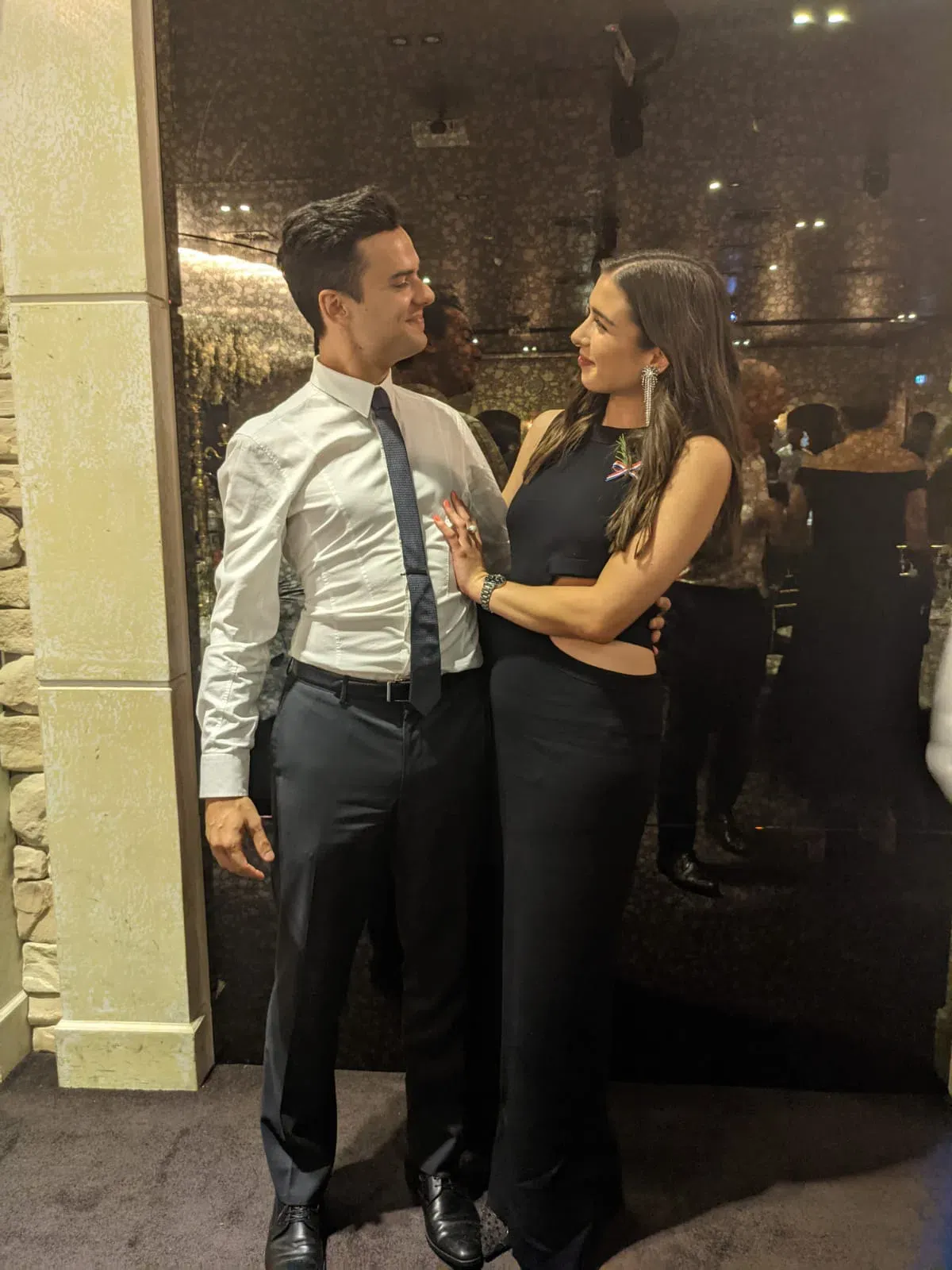 Scanlan Theodore Crepe Knit Cut Out Gown Black Size 10 - Image 3