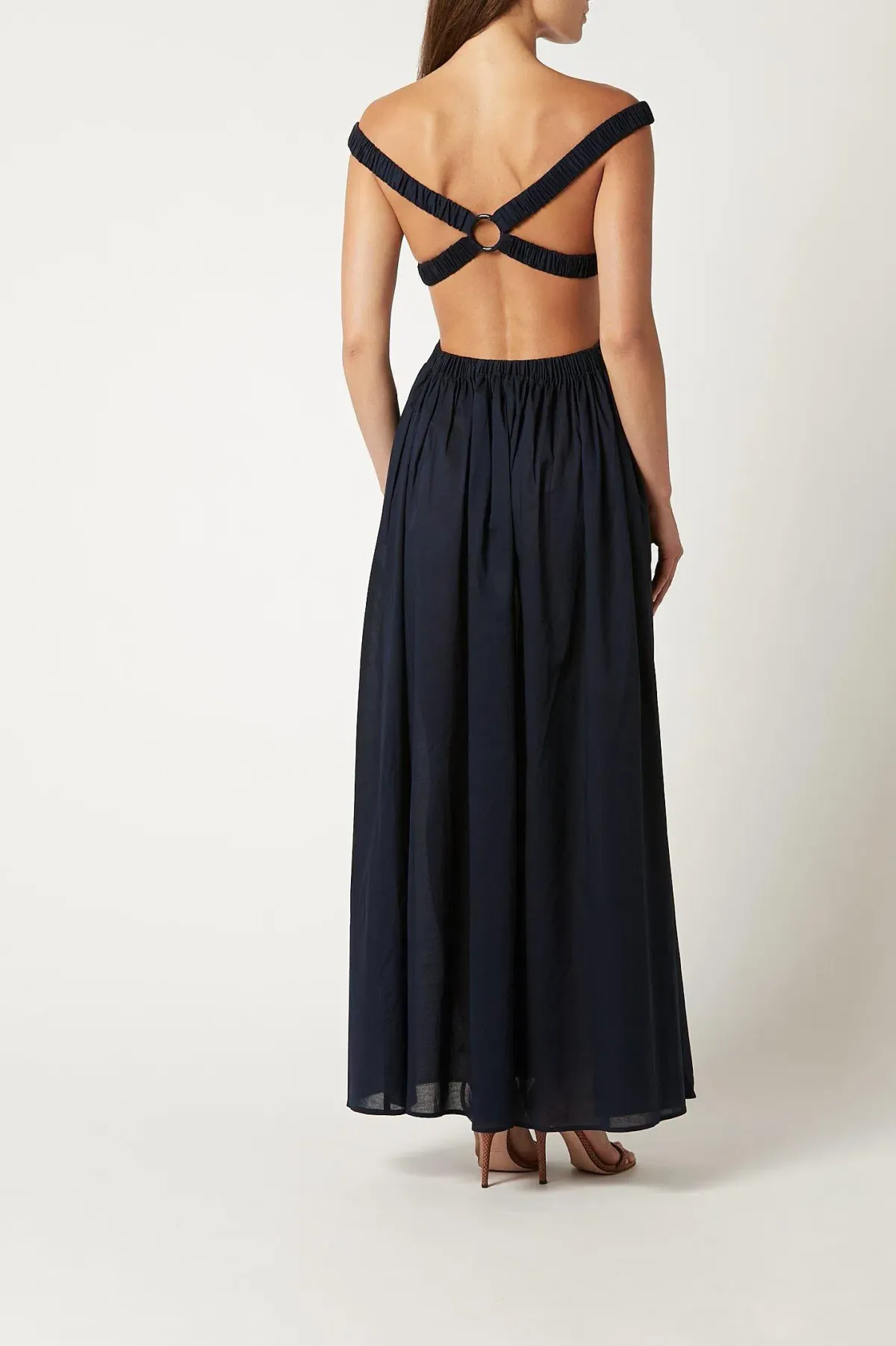 Scanlan Theodore Cotton Voile Ring Cutout Dress Navy Size S / 8 - Image 3