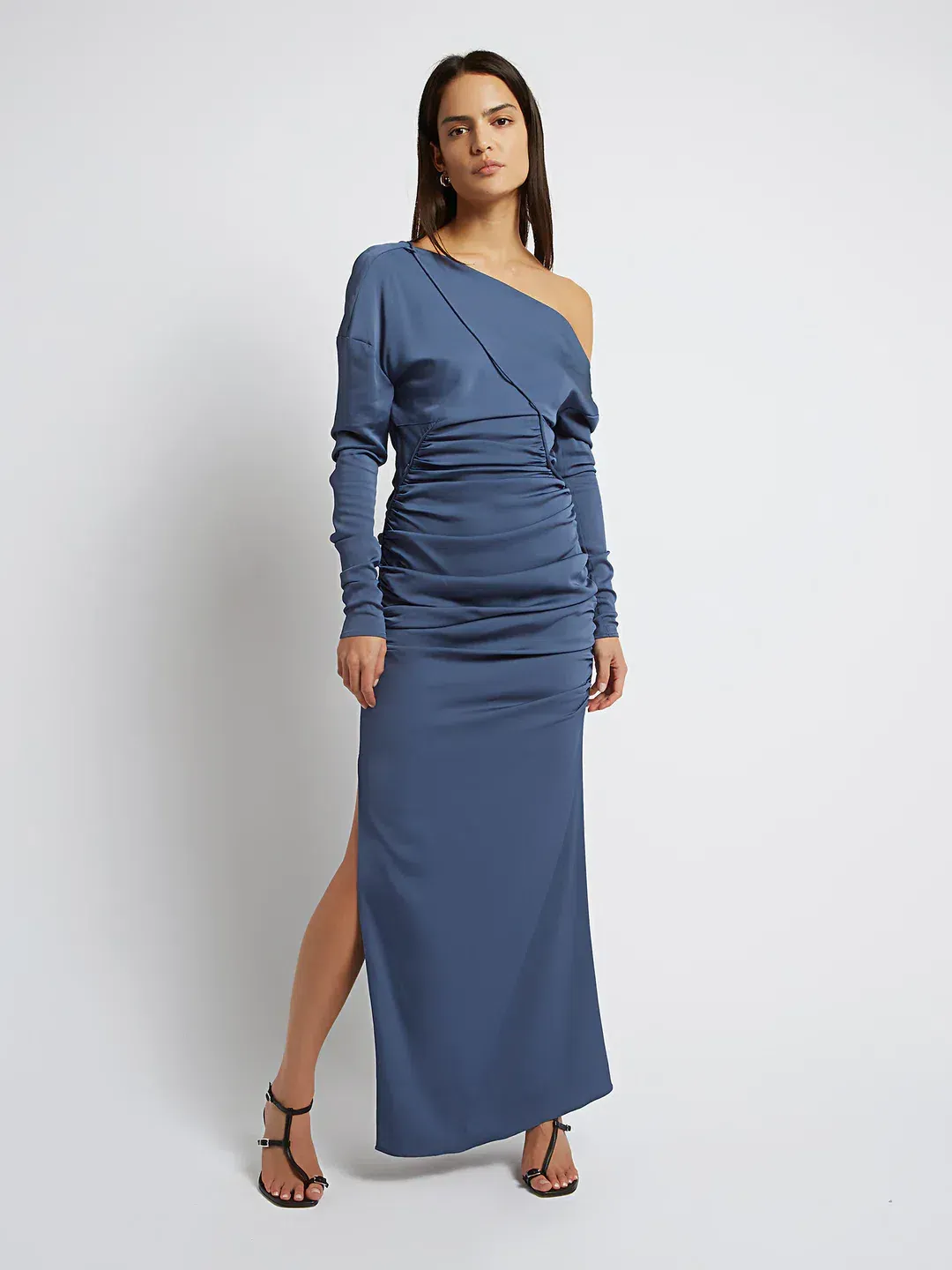 Christopher Esber Multi Gather Column Dress Blue Size 6 / XS for rent on The Volte - main image
