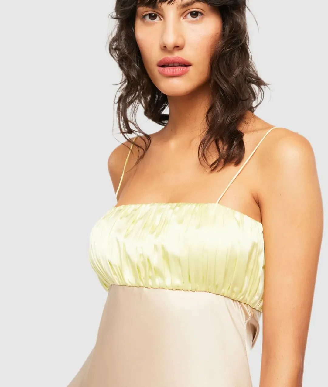 Ginia Sophia Maxi Dress Lime/Mink Size 6  for rent on The Volte - main image