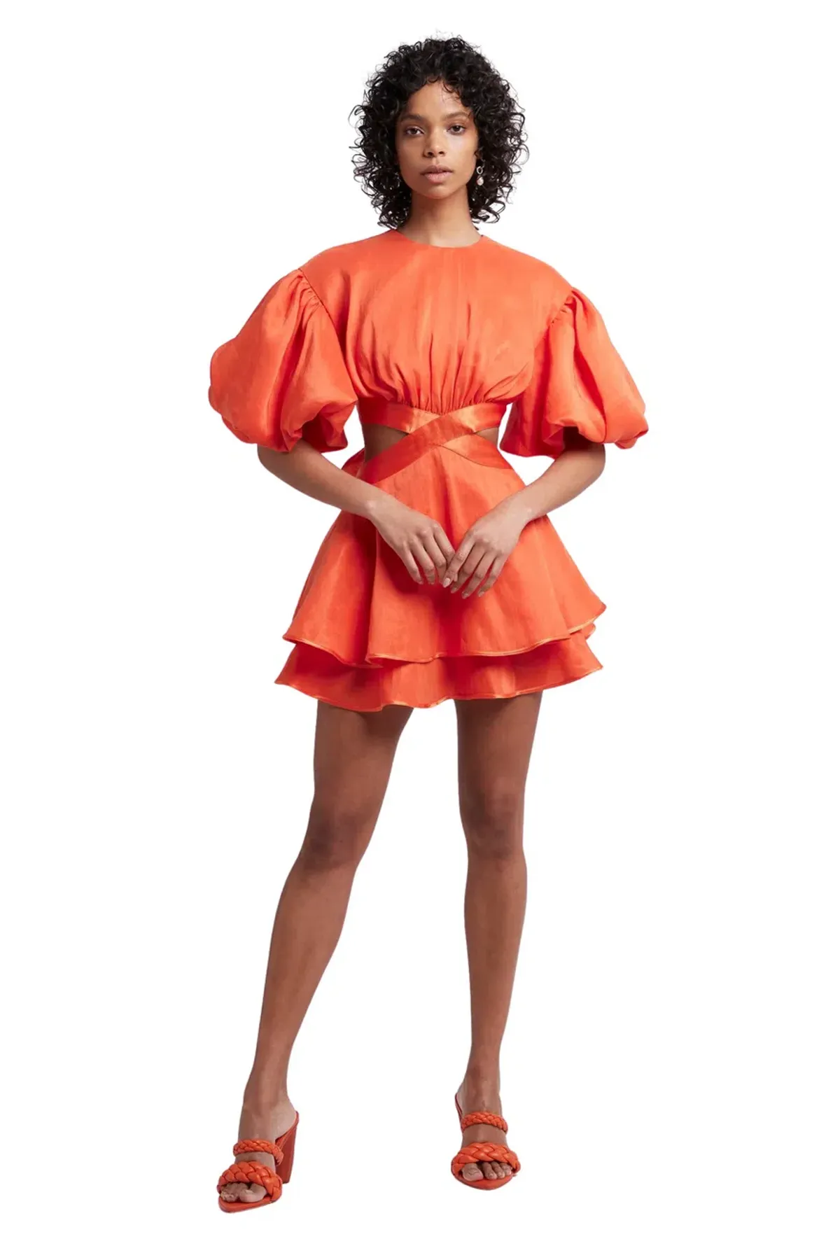 Aje Gracious Cut Out Mini Dress Saffron Size 10 - Image 1