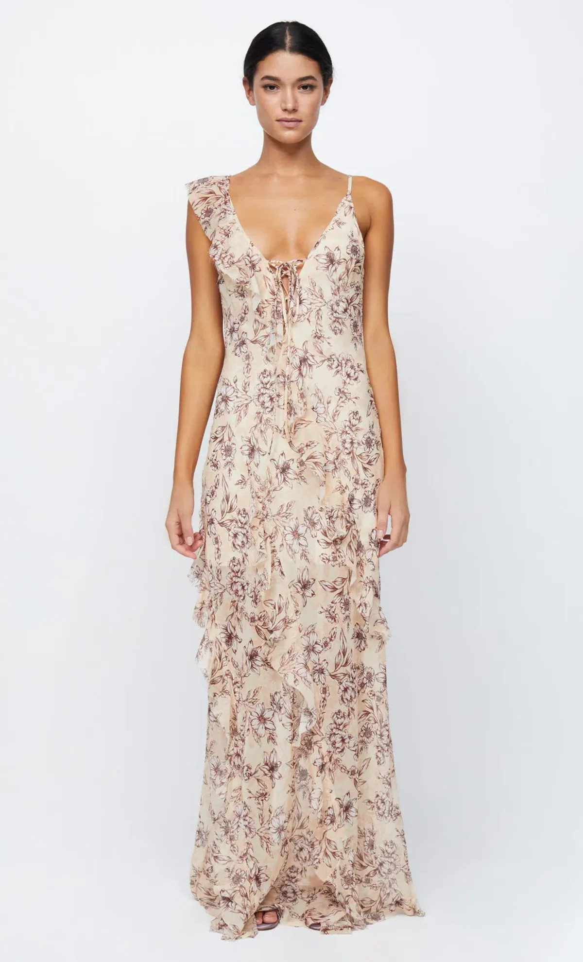 Bec & Bridge Courtney Frill Maxi Dress In Florence Floral Size 8 - Image 5