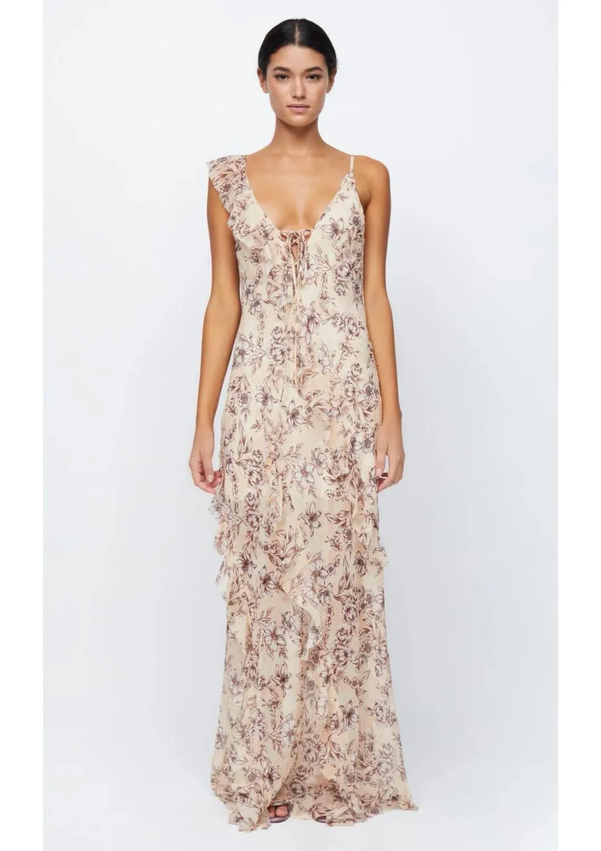 Bec & Bridge Courtney Frill Maxi Dress In Florence Floral Size 8 - Image 1