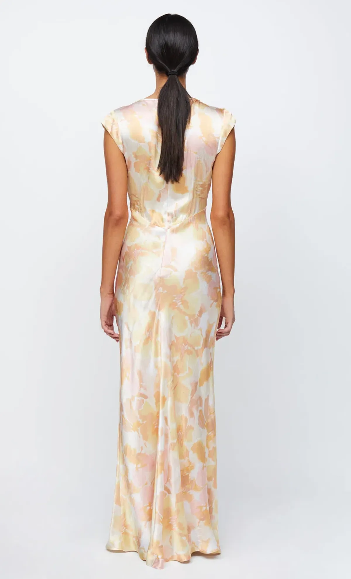 Bec & Bridge Indi V Maxi Dress V Neck In Floral Haze Yellow Size Au 8 - Image 2