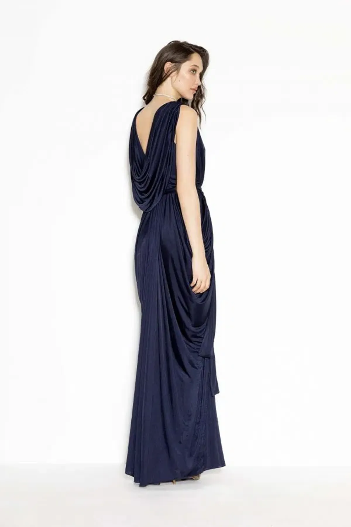 Sheike Grecian Gown Navy Size 8 - Image 2