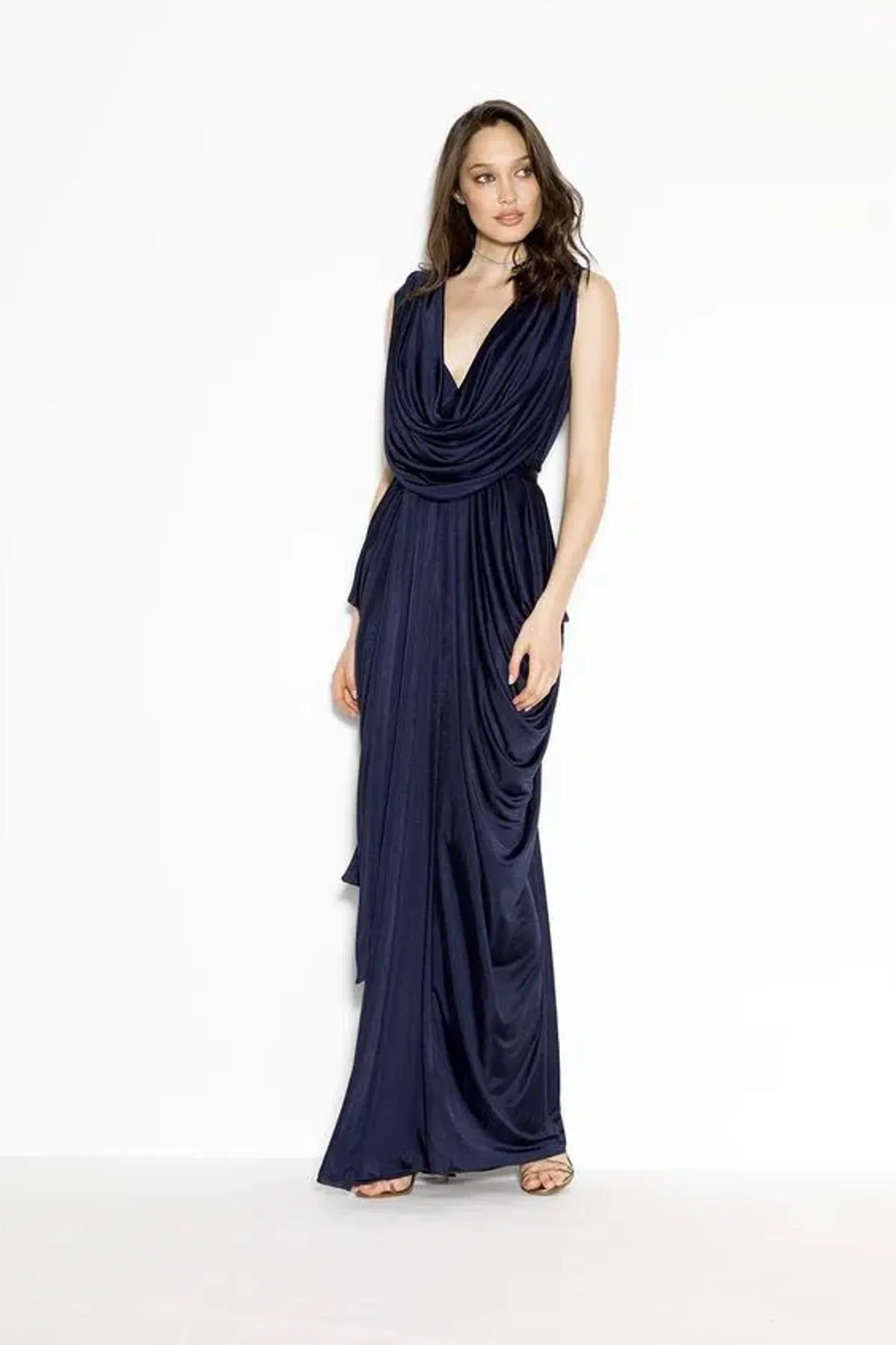 Sheike Grecian Gown Navy Size 8 - Image 1