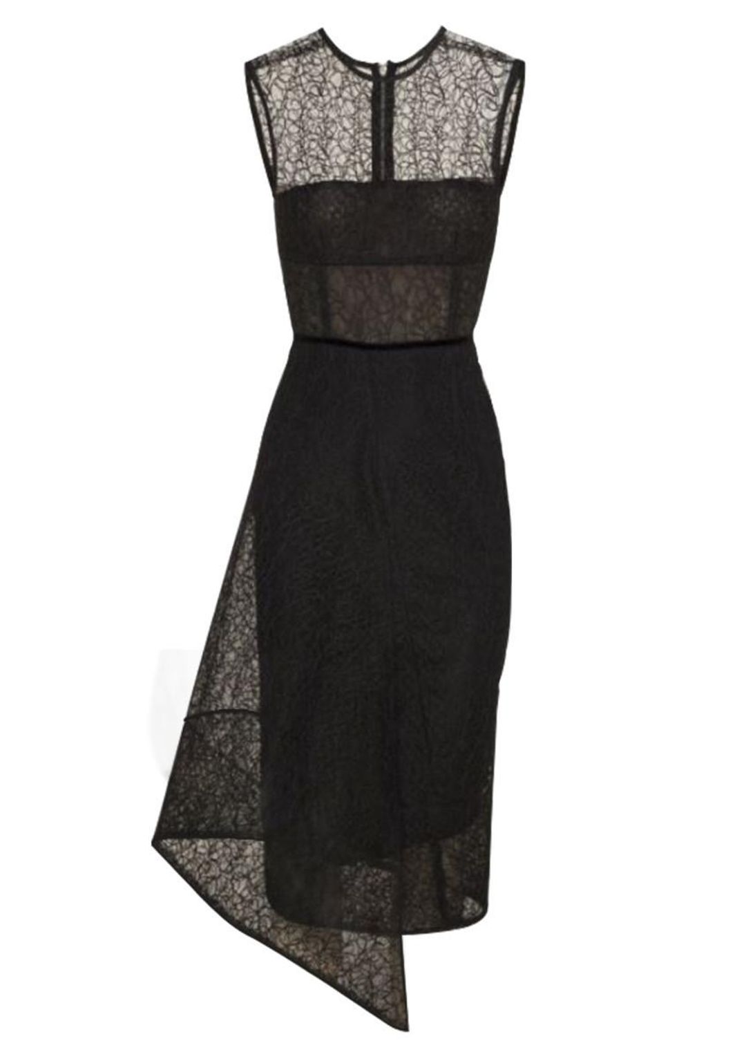 Alex Perry Maven Tulle Lace Pencil Dress Black Size 8 for rent on The Volte - main image