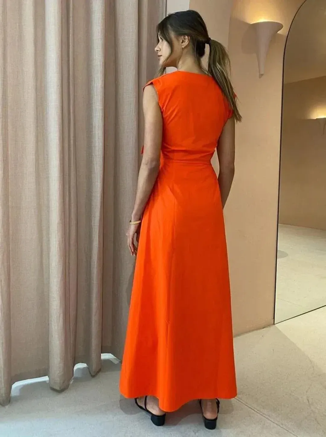 Sir The Label Anja Tie Midi Dress Red Size 0 / AU 6  for rent on The Volte - main image