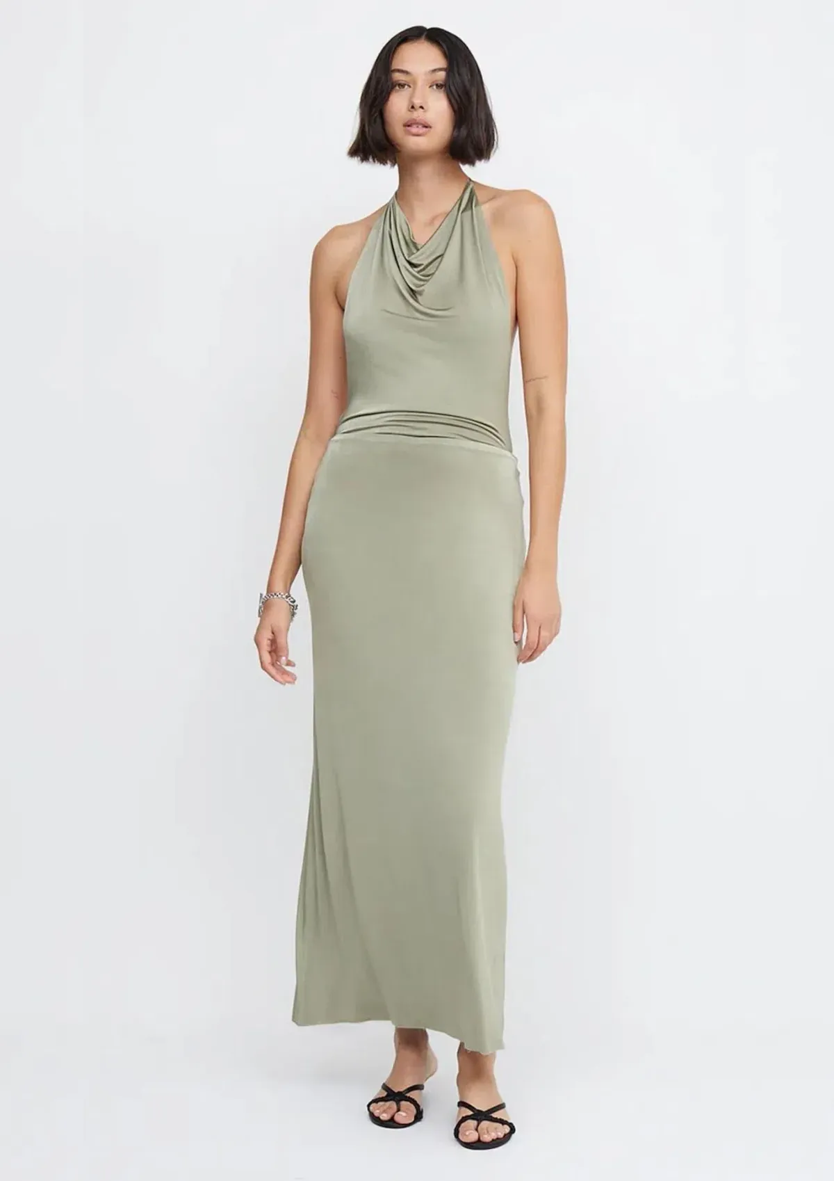 Bec & Bridge Ariel Halter Maxi Dress Green Size 8 - Image 1