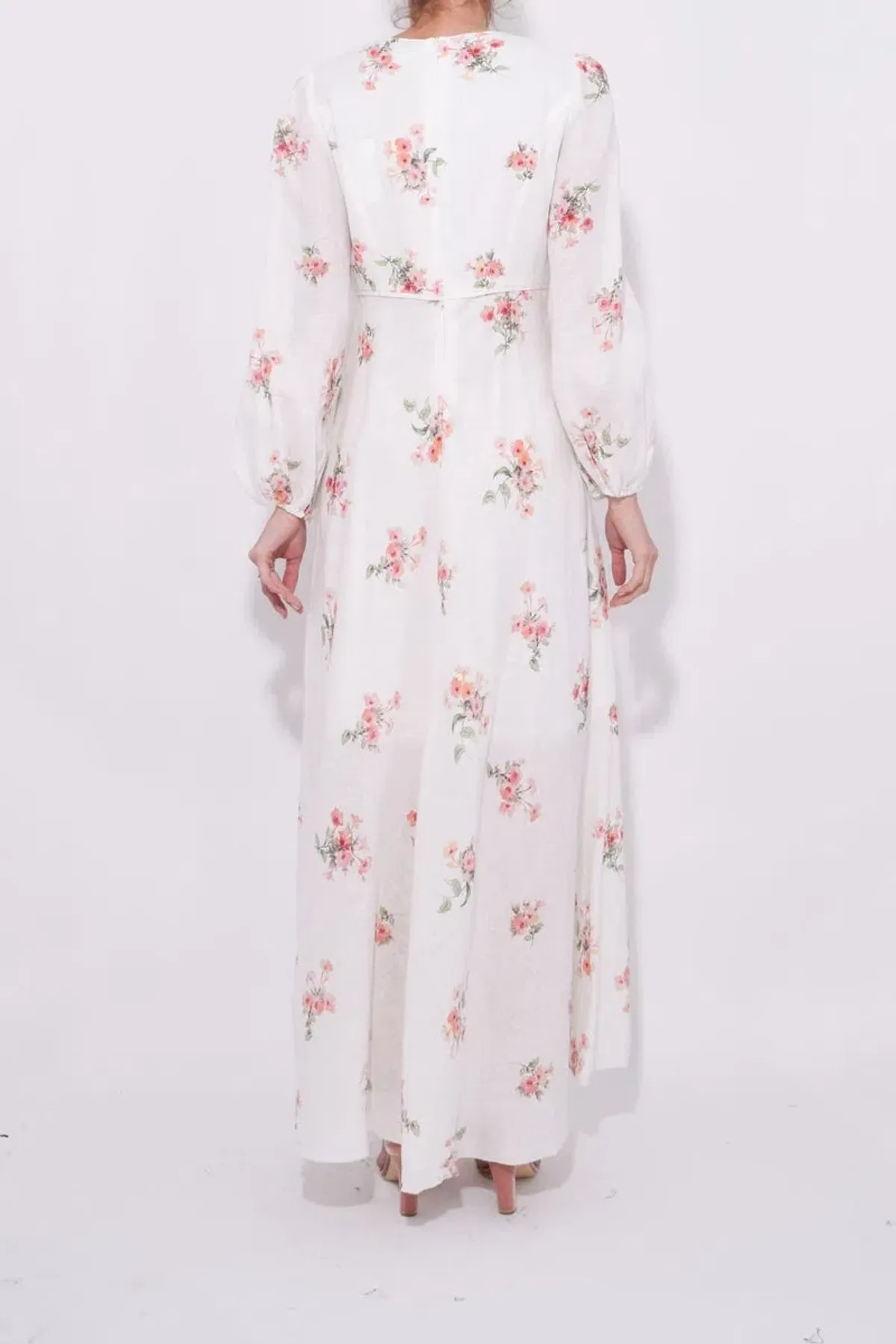 Zimmermann Heather High Neck Dress White Floral Size 1/Au 10 - Image 3