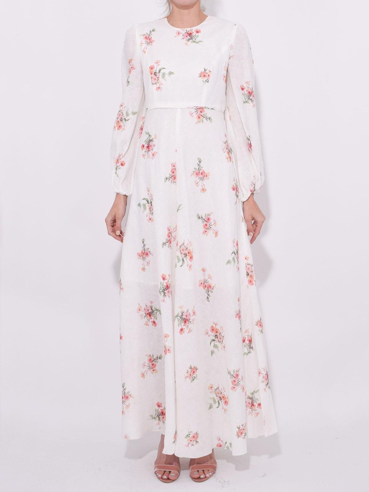 Zimmermann Heather High Neck Dress White Floral Size 1/Au 10 - Image 2
