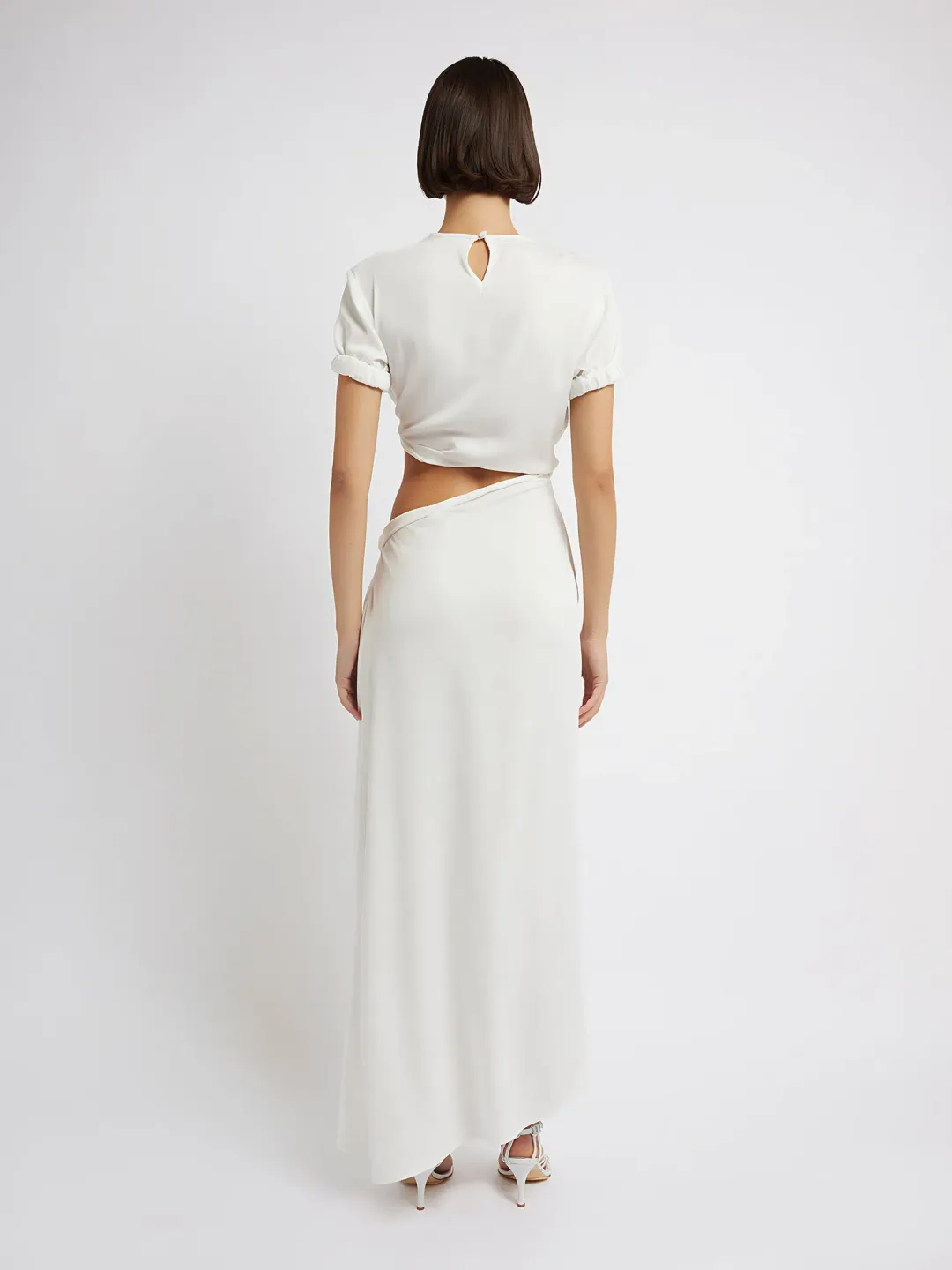 Christopher Esber White Rolled Sleeve Tee Dress White Size 4 for rent on The Volte - main image