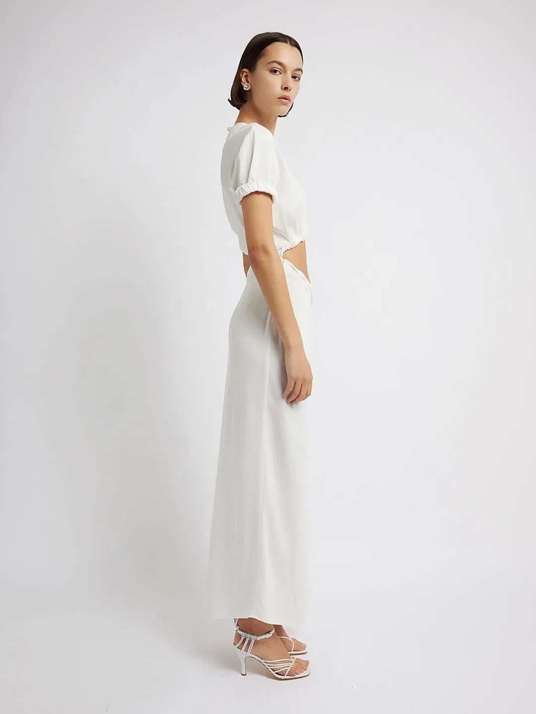 Christopher Esber White Rolled Sleeve Tee Dress White Size 4 for rent on The Volte - main image