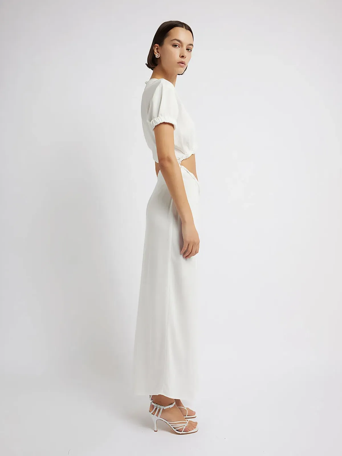Christopher Esber White Rolled Sleeve Tee Dress White Size 4 - Image 2