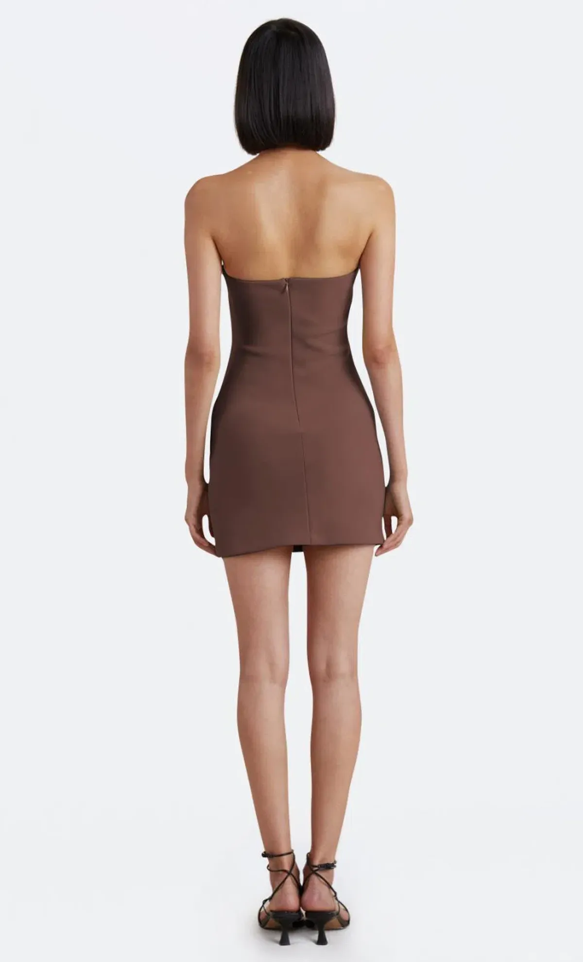 Bec & Bridge Karina Strapless Mini Dress Chocolate Brown Size 16 - Image 3