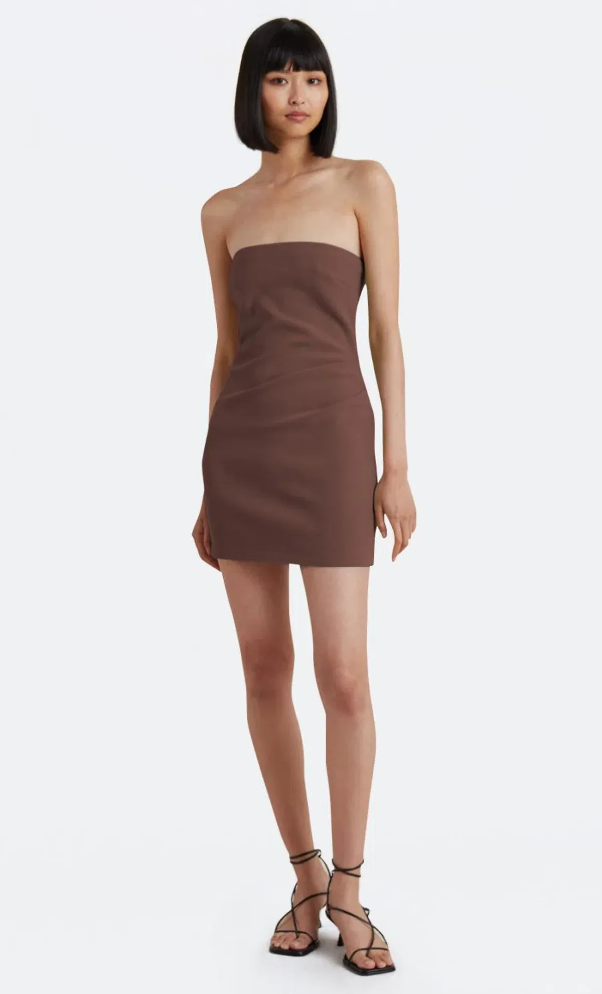 Bec & Bridge Karina Strapless Mini Dress Chocolate Brown Size 16 - Image 1