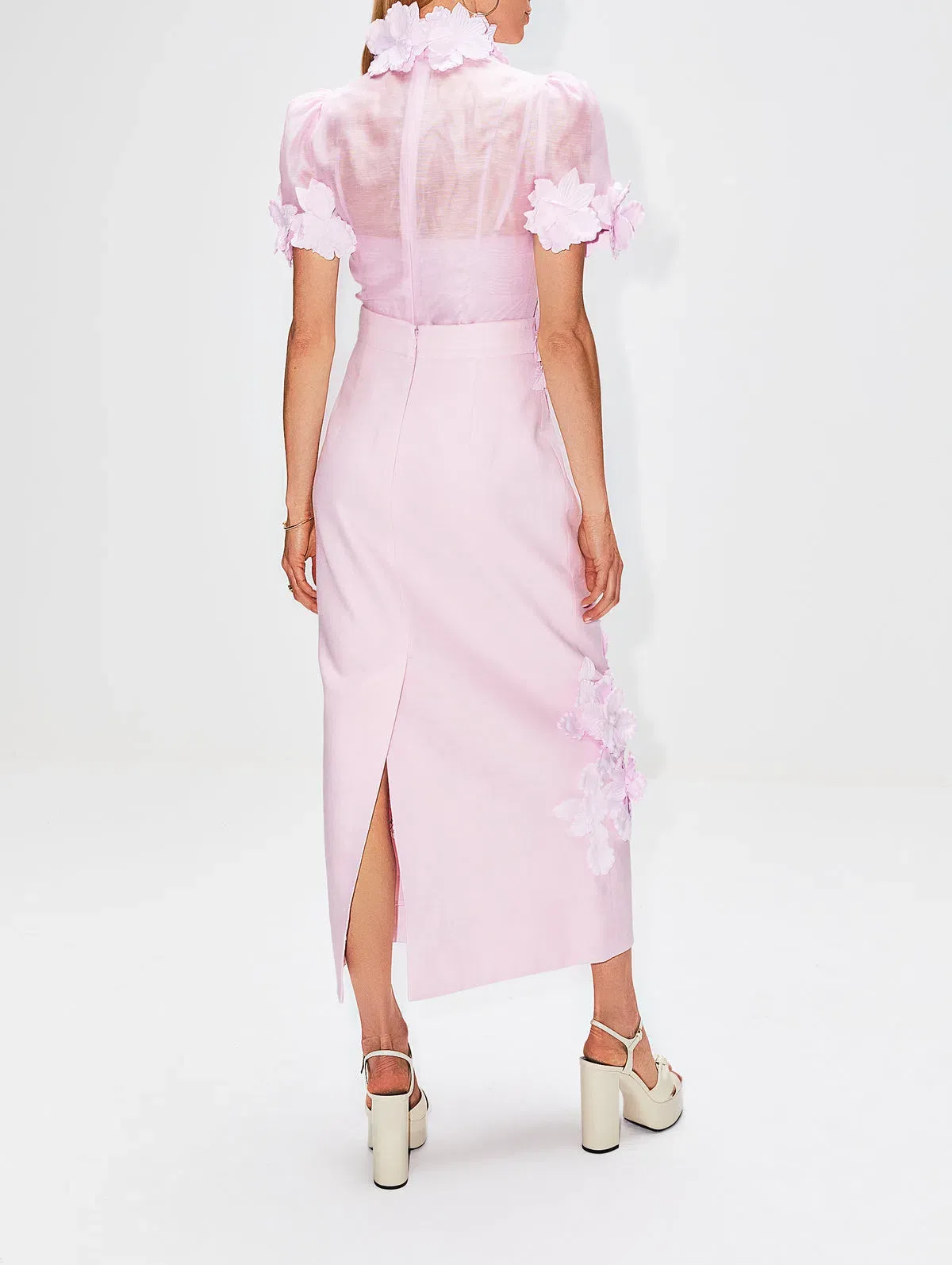 Zimmermann High Tide Flower Shirt and Skirt Set Lilac Size 0/AU 8 - Image 4