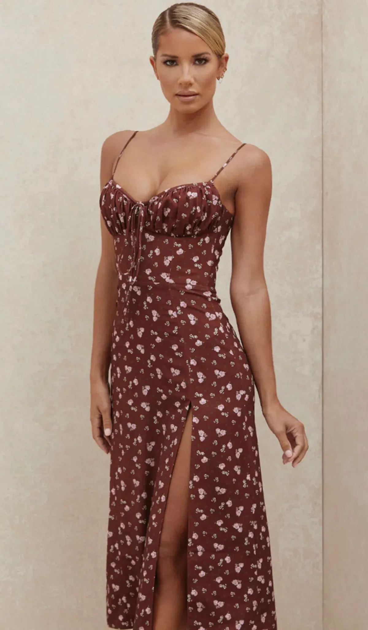 House of CB Carina Bustier Midi Dress Floral Size 6 - Image 2