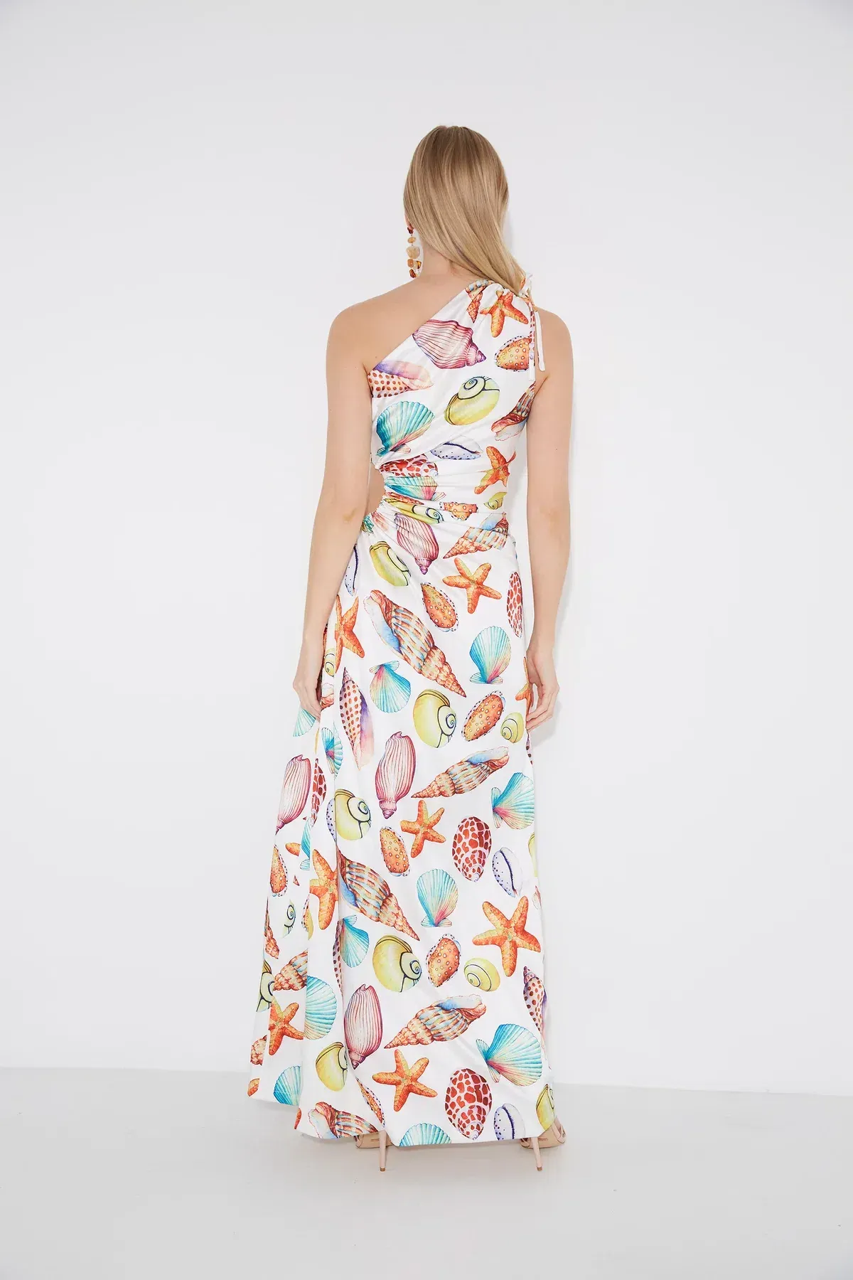 Sonya Moda Nour De La Mer Sea Shell Split Leg Maxi Dress Print Size 6 - Image 3