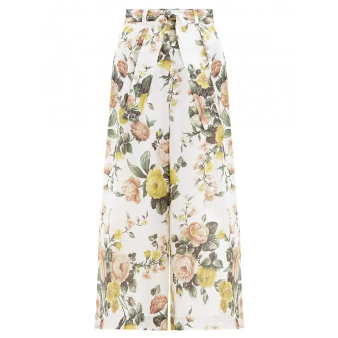 Zimmermann Zippy Wrap Bodice & Crop Flare Set Floral Size 2 / Au 12 for rent on The Volte - main image