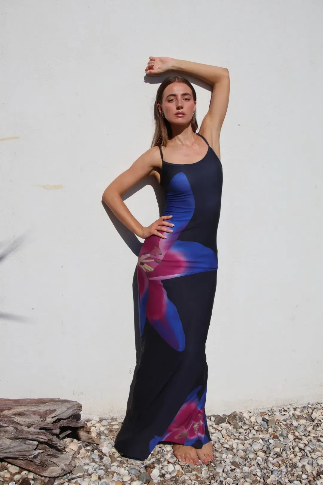 With Harper Lu Midnight Lily Floral Slip Dress Size 8 for rent on The Volte - main image