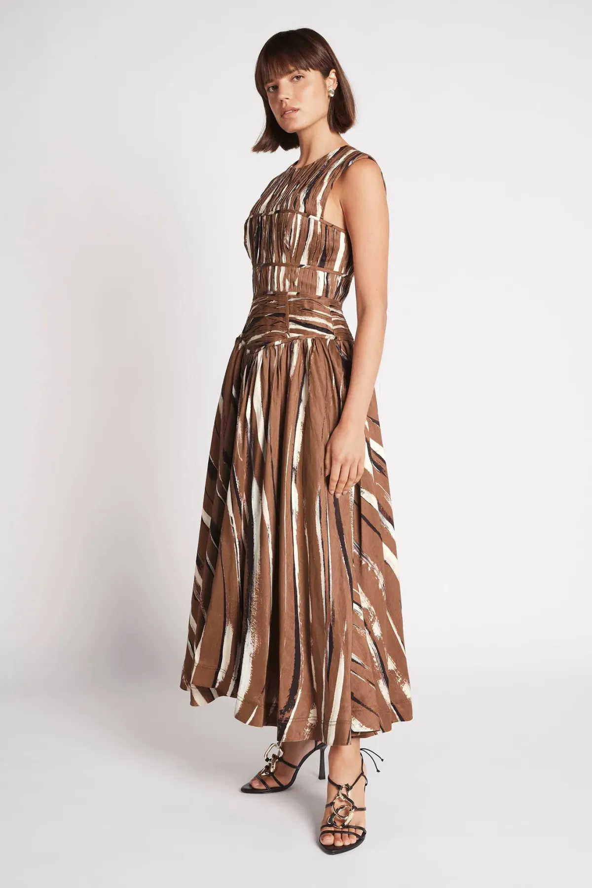 Aje Gabrielle Midi Dress Brown Size 6 / XS - Image 4