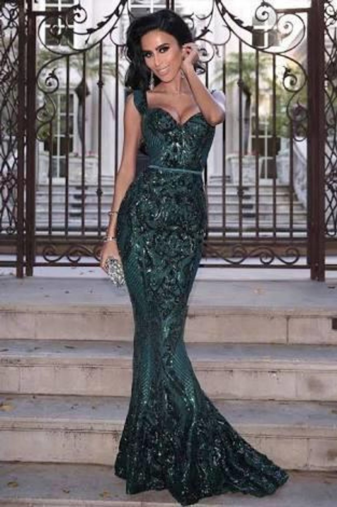 Elle Zeitoune HARRIS EMERALD GREEN GOWN for rent on The Volte - main image