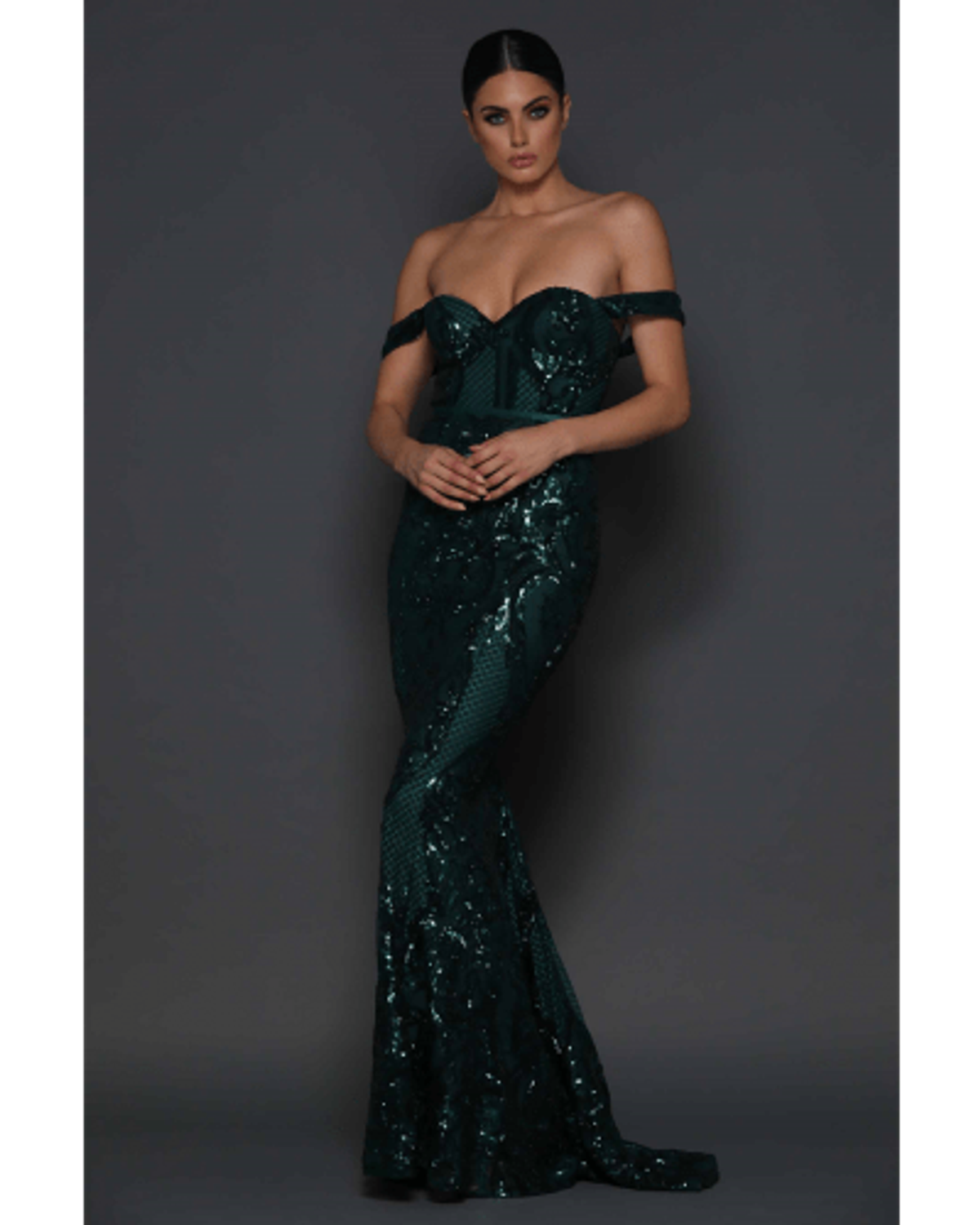 Elle Zeitoune HARRIS EMERALD GREEN GOWN - Image 3