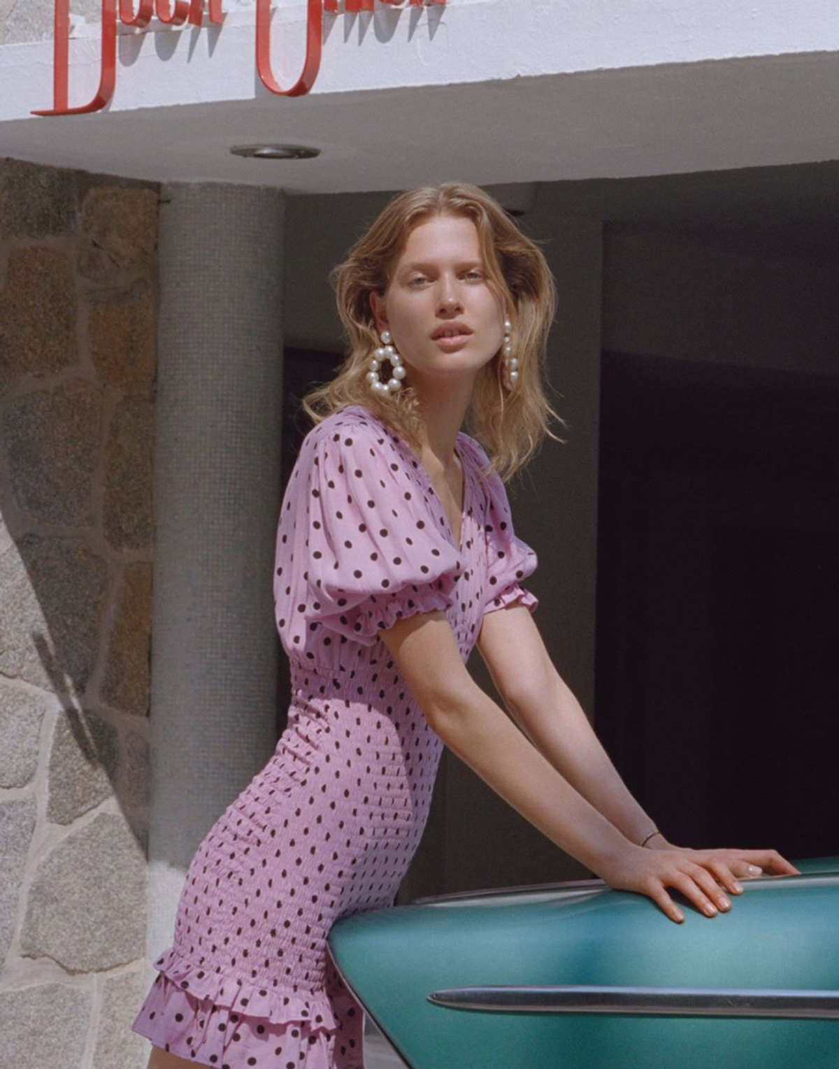 Faithful the Brand Margherita mini dress sylve dot lilac size 8 - Image 2