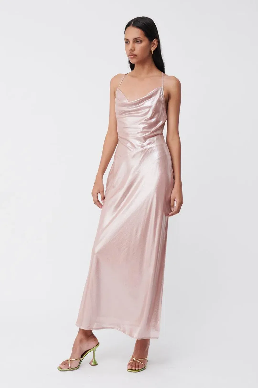 Suboo Draped Cowl Maxi Slip Dress Pink Rosa Size XS / AU 6 for rent on The Volte - main image
