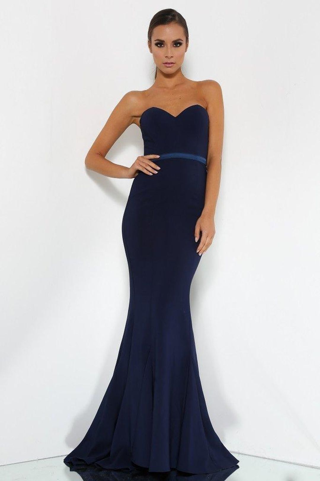 Elle Zeitoune Arianna Gown Navy Size 6 for rent on The Volte - main image