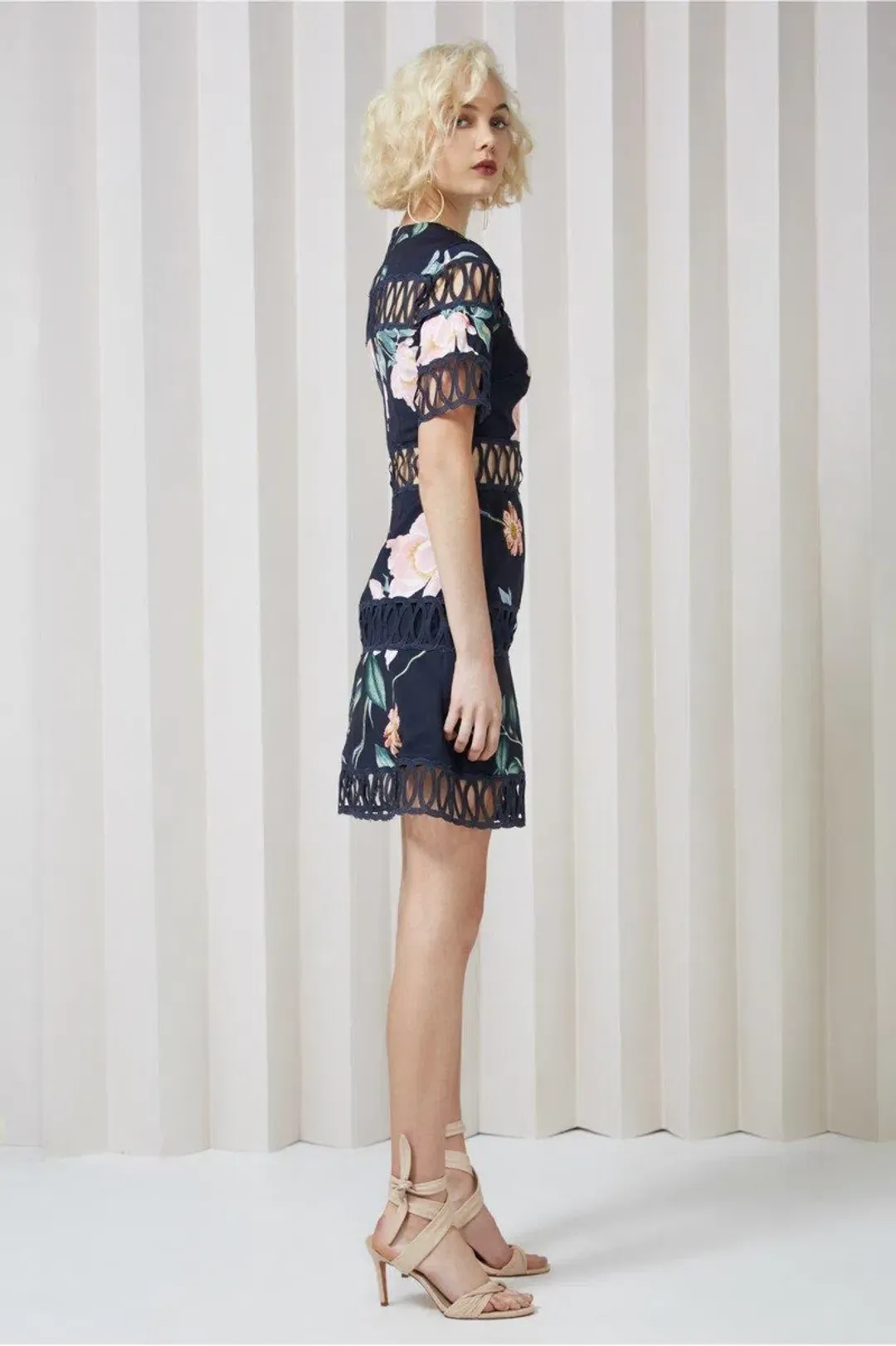 Keepsake Whispers Dress Navy Garden Floral Size M/Au  10 for rent on The Volte - main image