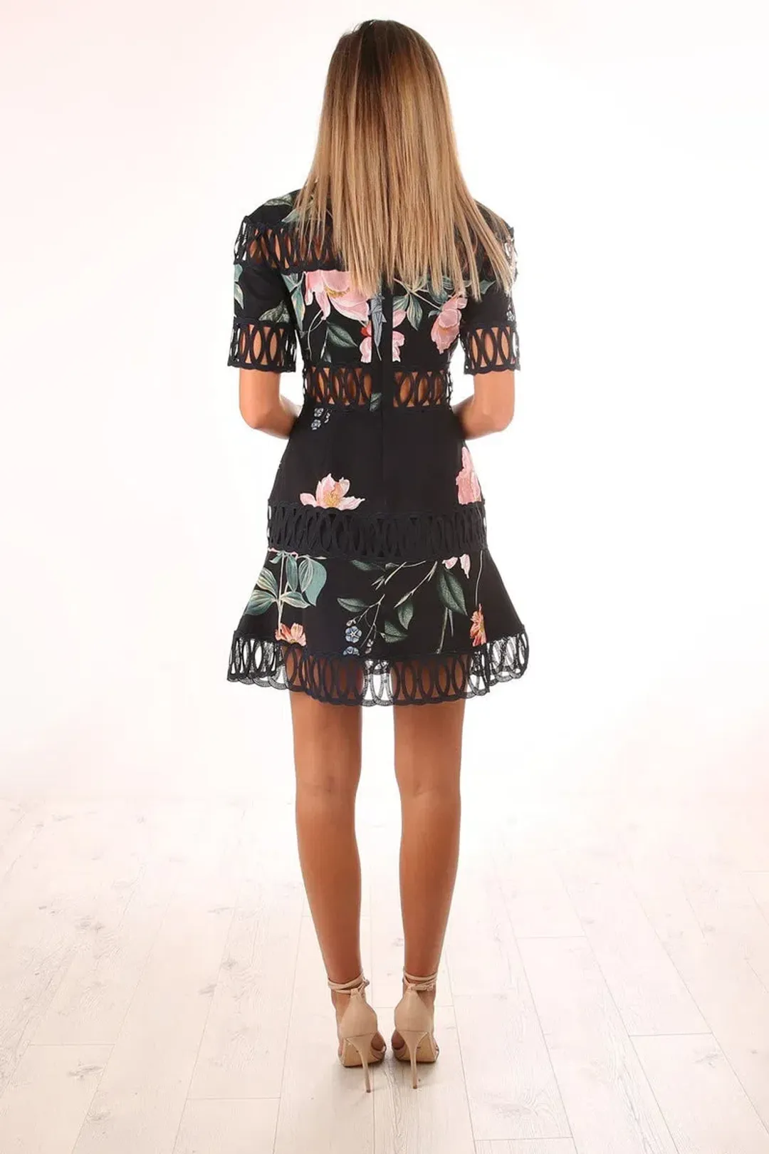 Keepsake Whispers Dress Navy Garden Floral Size M/Au  10 for rent on The Volte - main image