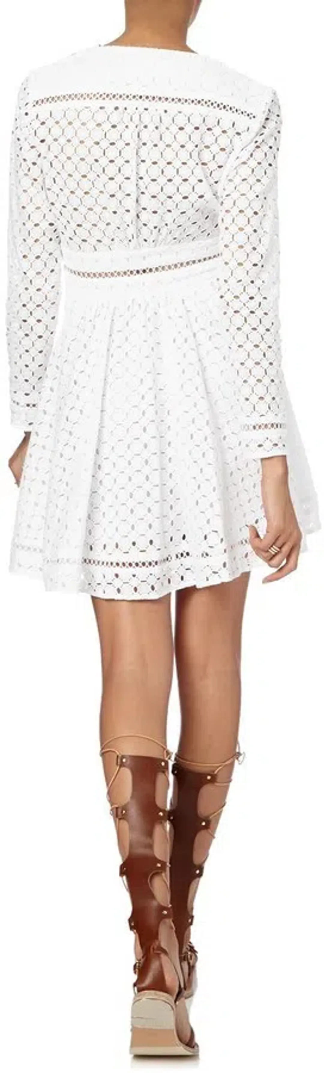 Zimmermann Ryker Lace Broderie Mini Dress White Size 0 / AU 8 for rent on The Volte - main image