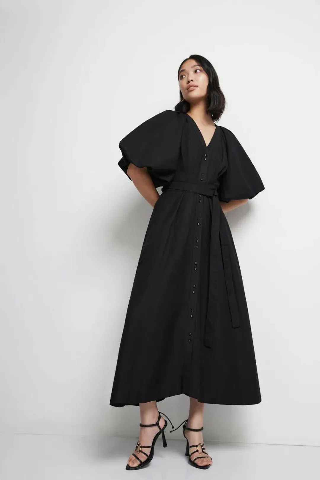 Aje Evermore Midi Dress Dress Black Size 14 for rent on The Volte - main image